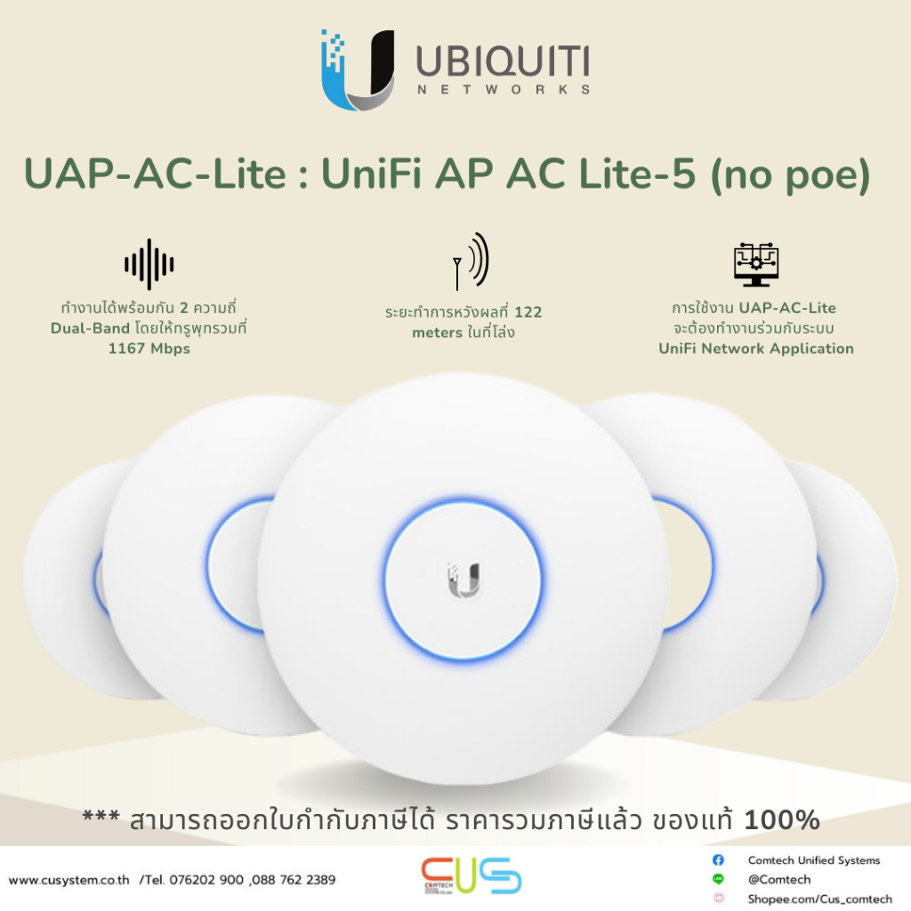 Ubiquiti  UAP-AC-Lite : UniFi AP AC Lite-5 (no poe)