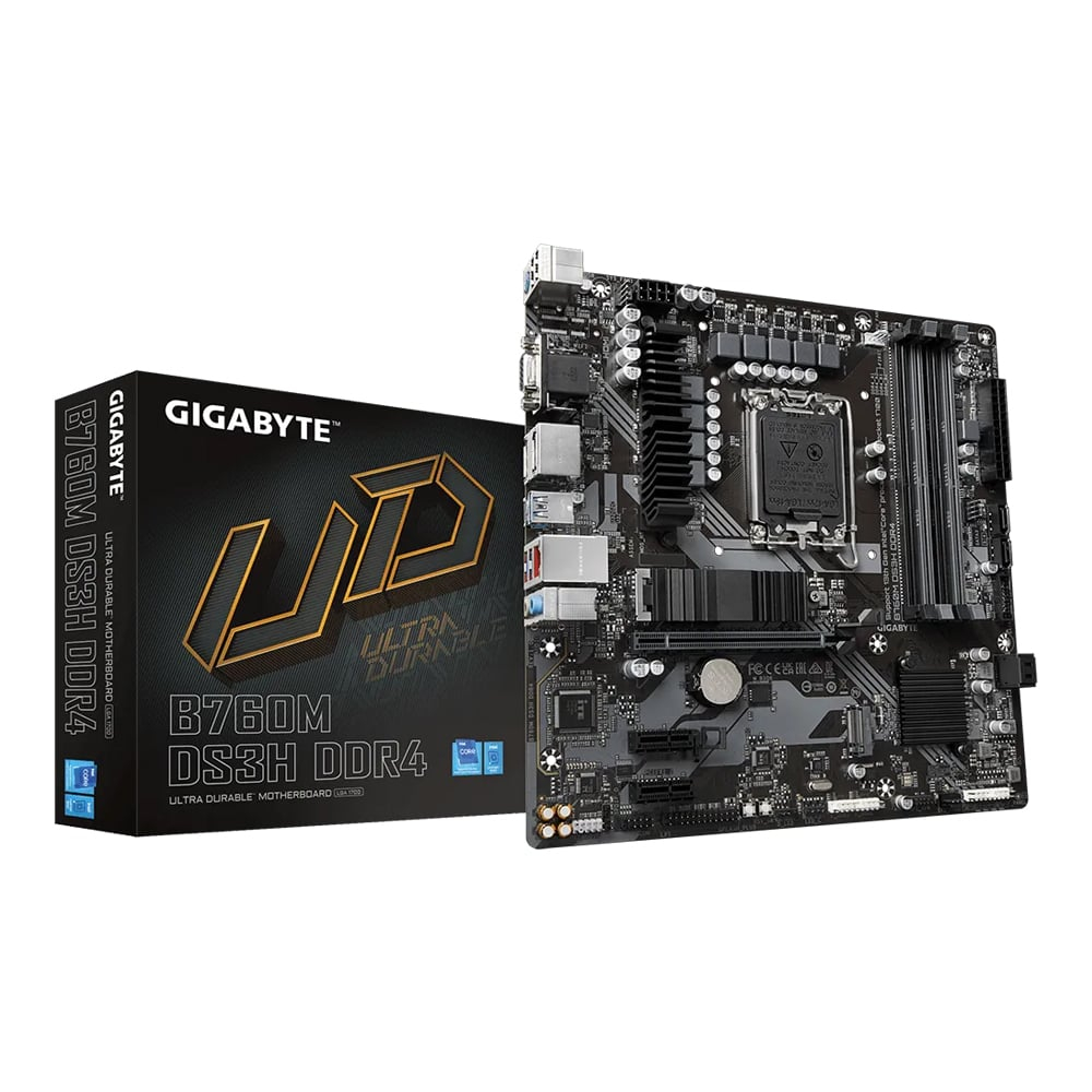 MAINBOARD  GIGABYTE B760M DS3H DDR4 (REV. 1.0) (SOCKET LGA 1700) (MICRO-ATX)