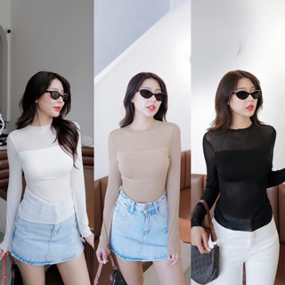 Sexy see through top เสื้อซีทรูแขนยาว ดีเทลสุดแซ่บ มี3สี By Intuon