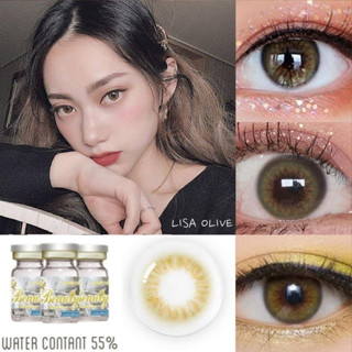 คอนแทคเลนส์ 🎀 Lisa Olive 🎀(Beautylens)[มีสายตาสั้นถึง 700]💝สีโอลีพ สีเขียวมะกอกน้ำตาลอมเขียวขนาดมินิสวย