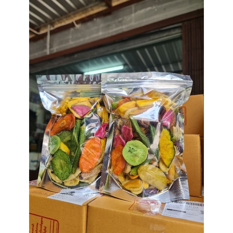 ผักอบกรอบ ถุงละ 250 กรัม 1 แถม 1 รวม 500 กรัม เกรดธรรมดา