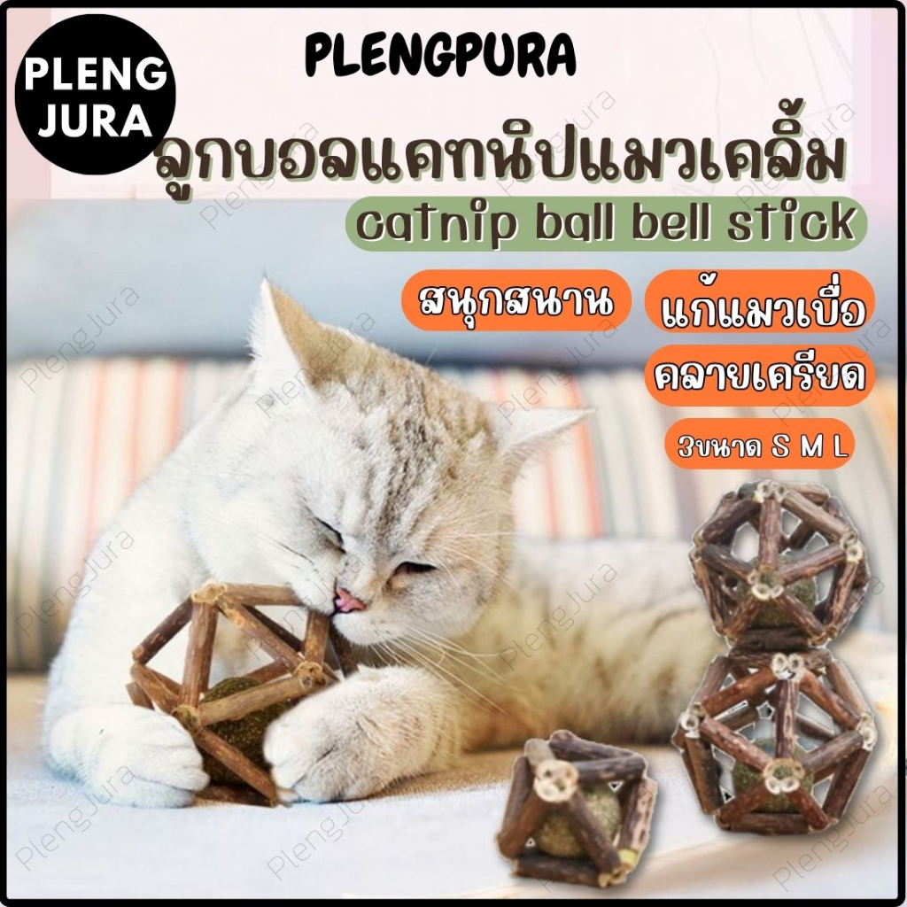 บอลกรงไม้มาทาทาบิ แคทนิป ของเล่นแมวสัตว์เลี้ยง แคทนิปบอล กระดิ่งไม้มาทาทาบิ กัญชาแมว ลูกบอลแมว กล่องไม้มาทาทาบิ