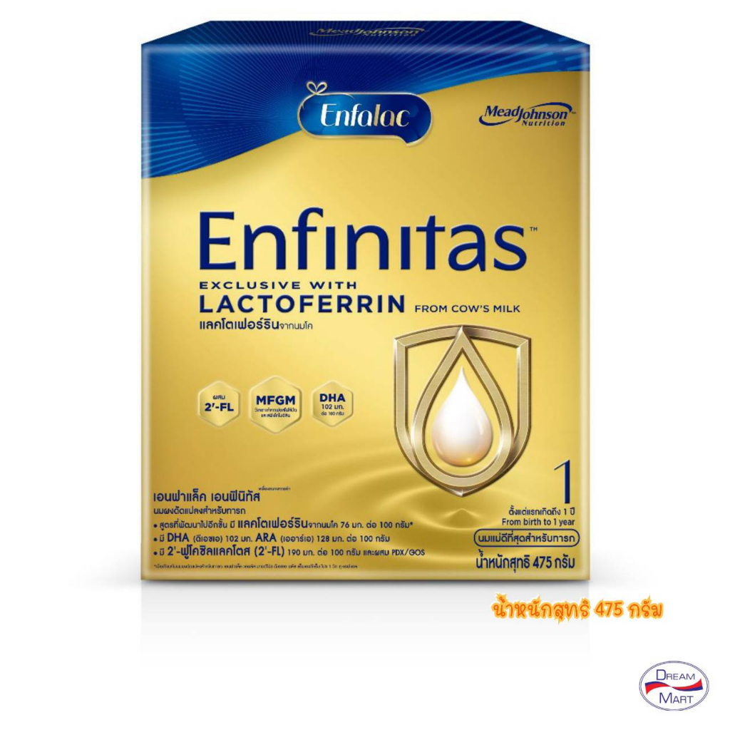 [นมผง] Enfalac Enfinitas เอนฟาแล็ค สูตร1 เอนฟินิทัส 475 กรัม (EXP. 30/05/25)