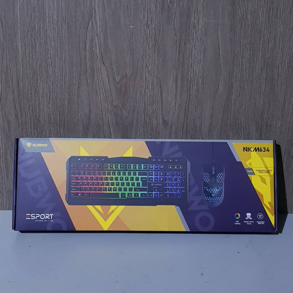 -( spcomputer )- ชุด เม้าส์ - คีย์บอร์ด มือ1 nubwo nkm 634 มีไฟ