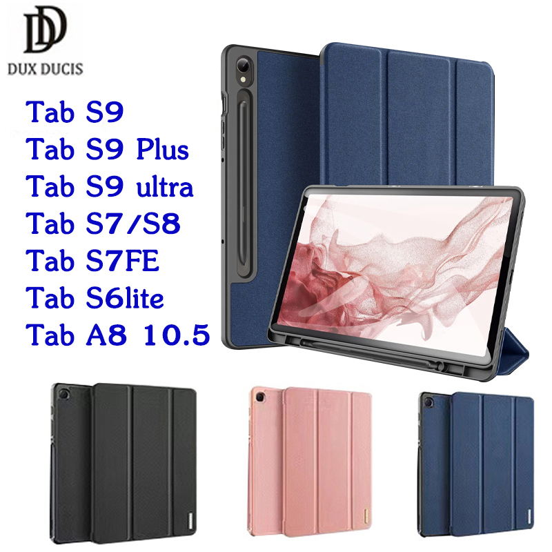 DOMO.เคสแท็บเล็ต samsung tab s6 lite มีช่องใส่ปากกา เคส Tab A7 lite A8 10.5 เคส samsung tab S7 S8 pl