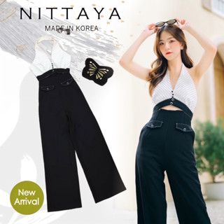 #Nittaya #ป้ายNittaya จั้มสูทขายาวทรูโทนคล้องคอเว้าตรงช่วงหน้าท้อง XS S M L