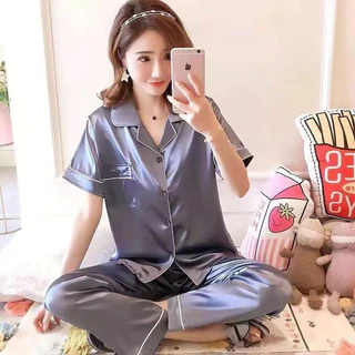 ชุดนอนซาติน(แขนสั้น-ขายาว)🌸 ‼️ 💥 ฟรีไซส์อก42 ‼️ 🔥พร้อมส่ง