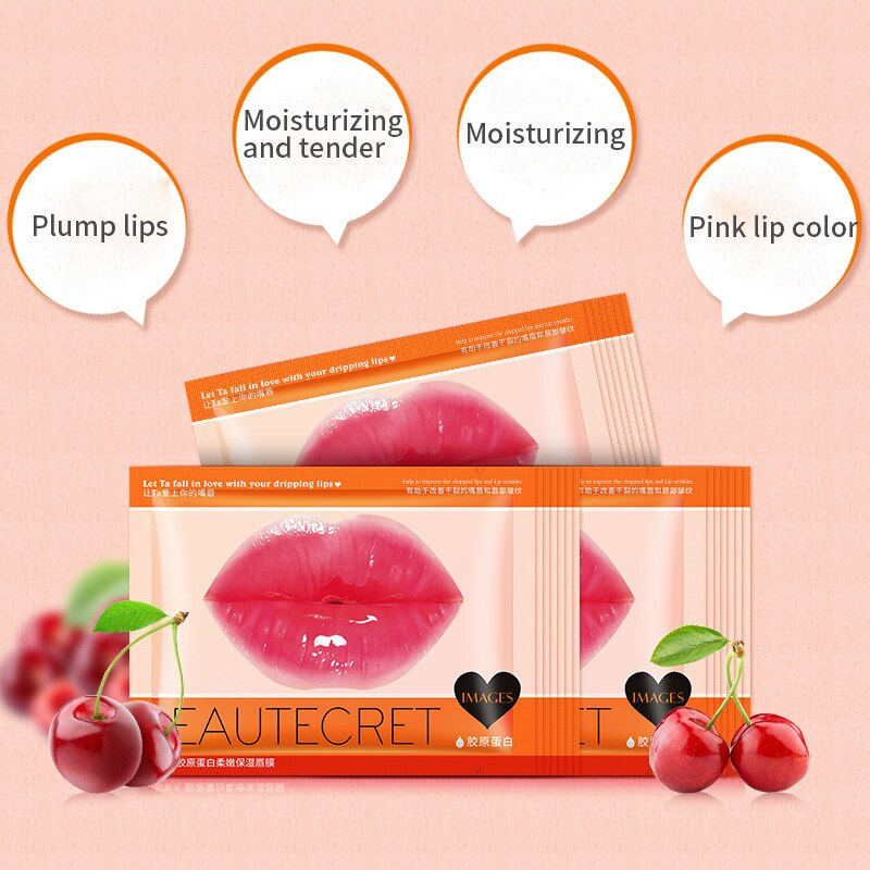 แผ่นมาส์กปาก คอลลาเจน ลิปมาร์ค IMAGES Collagen BEAUTECRET/BIOAQUA ปากอมชมพู บำรุงริมฝีปาก ปากน่าจุ๊บส์ มาส์กปาก