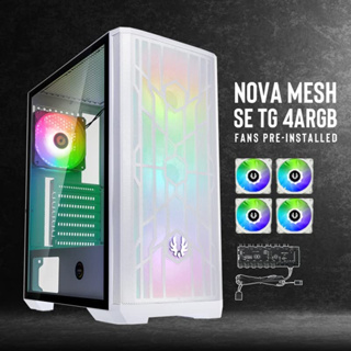 Bitfenix NOVA MESH SE White TG / Fan ARGB x4 Fans Mid-Tower Gaming Case Silverstone