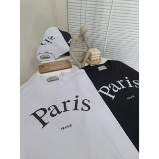 Oversized เสื้อยืดโอเวอร์ไซส์ลายตัวอักษรPARIS FRANCE