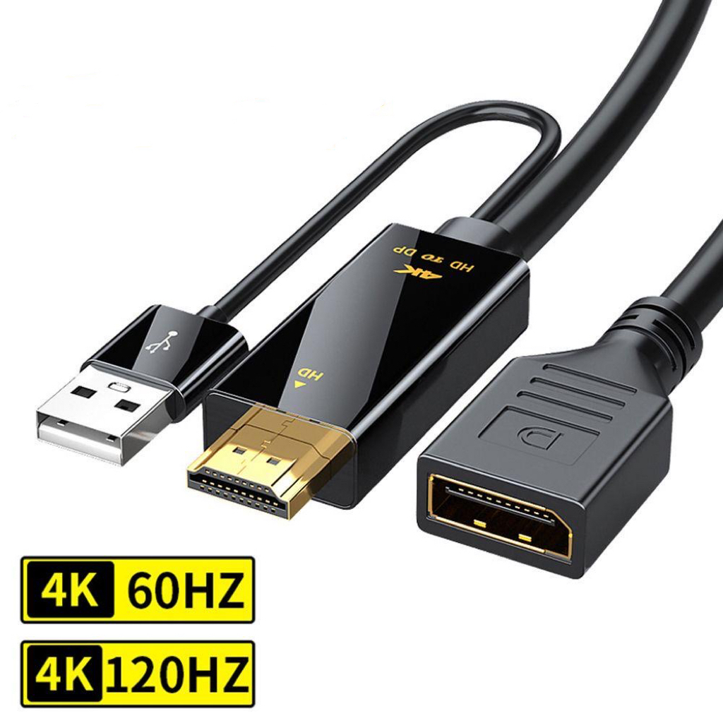HDMI to DP Converter 60Hz HDMI to Display port 4K Adapter Cable Display Port Converter 1.8M