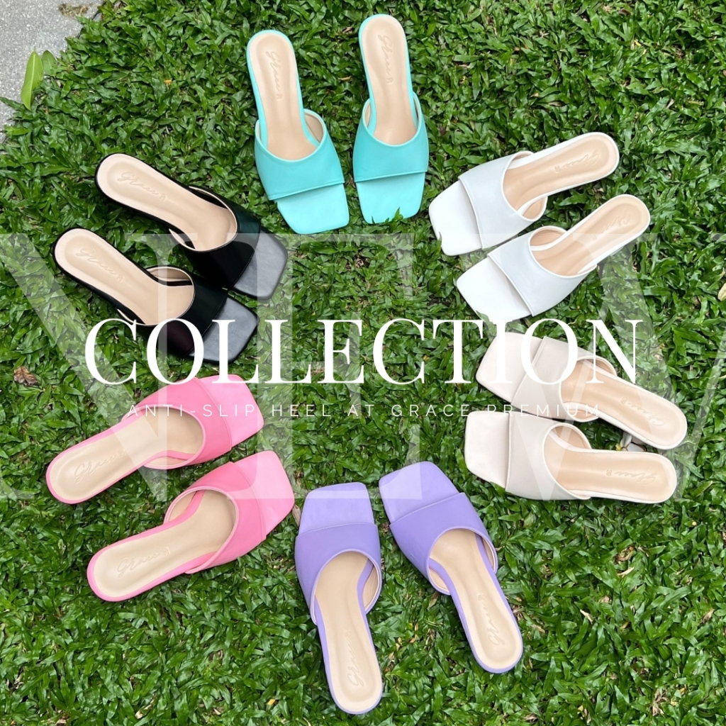 GRACE รุ่นคาดนิ่มกันลื่น*PM*ส้น 1.25 นิ้วและ 2.5 นิ้ว มียางกันลื่น ไซส์ 36-43