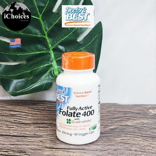 [Doctors Best] Fully Active Folate 400 with Quatrefolic 400 mcg 90 Veggie Caps โฟเลต วิตามิน ซี วิตามิน C