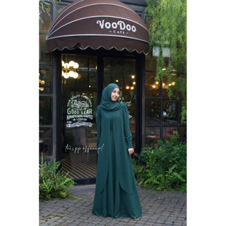 Chiffon Dress สี Forest green (เขียวหัวเป็ด)