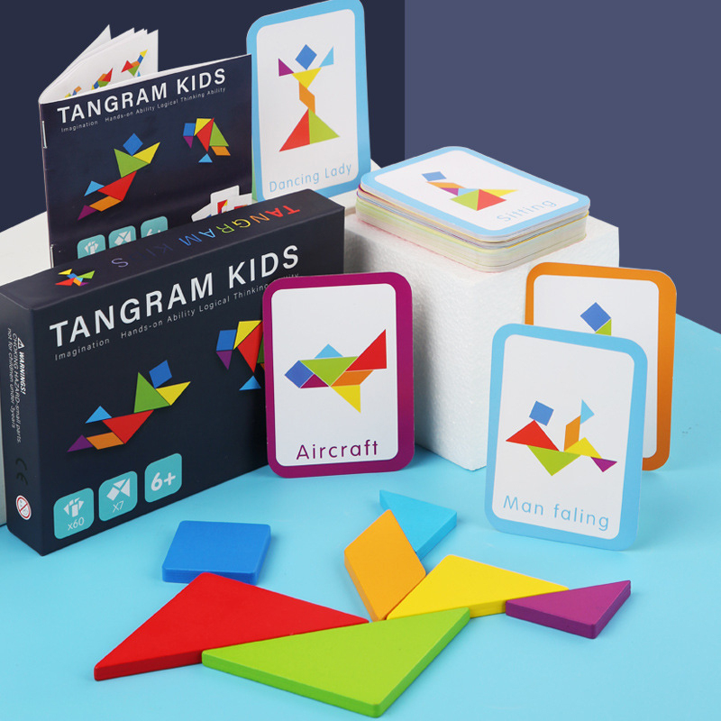 แทนแกรม Tangram Kids (ชุดไม้+การ์ด60ใบ)