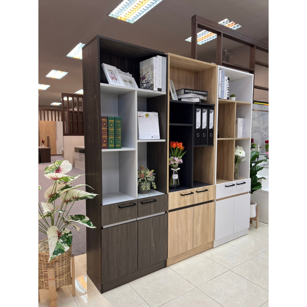 ชั้นวางของ80ซม.🌈มี3สี บานประตูSoftclose+แผ่นชั้นวางปรับได้ ✅W80x30x200cm BROWNFURNITURE