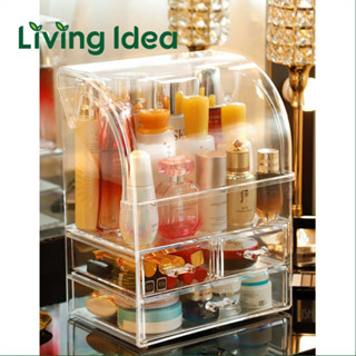 Living idea ชั้นอะคริลิควางเครื่องสำอางค กล่องอะคริลิคใส