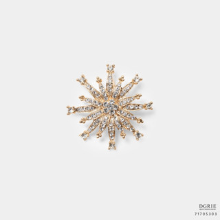 Gold Anemone Coral Fiveworks Brooch - เข็มกลัดปะการังดอกไม้ทะเลสีทอง