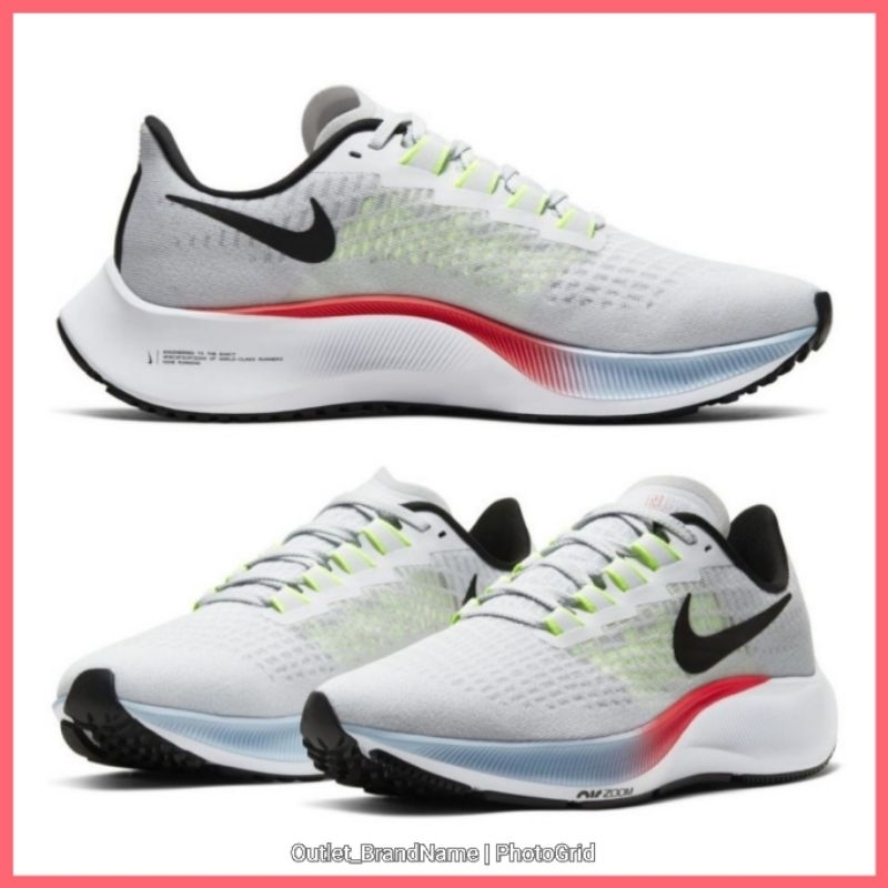 รองเท้า Nike Air Zoom Pegasus 37 White Laser Crimson ใส่ได้ทั้ง ชาย หญิง [ ของแท้💯 พร้อมส่งฟรี ]