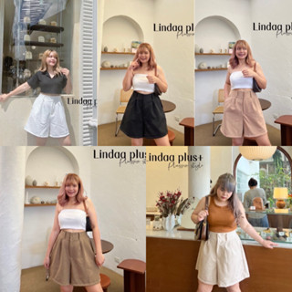 ✨กางเกงขาสั้นเอวสูงปี๊ดตะขอหน้าทรงเท่ห์มากฮิตสุด plussize
