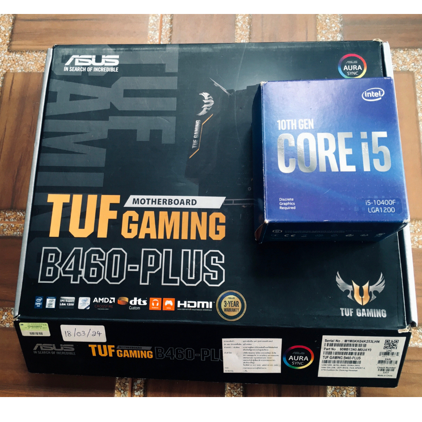 i5-10400F + Asus TUF Gaming B460-Plus ครบหล่อง มีประกันศูนย์