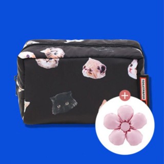 [3CE X TOILETPAPER] 3CE PADDED CUBE POUCH แถม cushion flower griptok