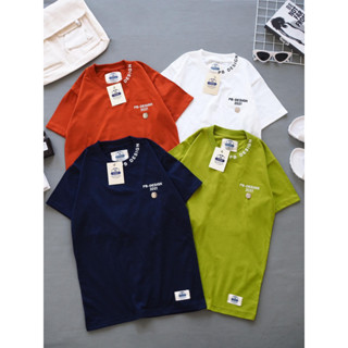 PB DESIGN เสื้อยืดแขนสั้น รุ่นคอแถบใหม่ ผ้าคอตตอนทรงตรง คอกล…