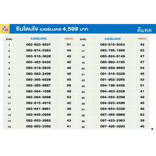 เบอร์มงคล เครือข่าย DTAC,TRUE 4,599 บาท