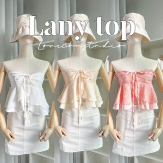 Lany top เสื้อเกาะอกชายระบาย (ด้านหลังบางซีทรู)