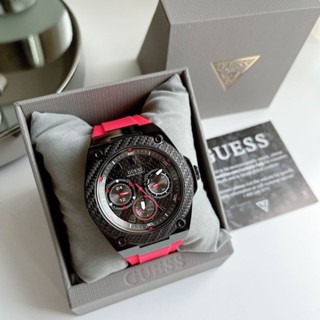 นาฬิกา ผู้ชาย GUESS BLACK CASE RED SILICONE WATCH สายยาง สีแดง