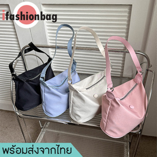 ifashionbag(IF1910) กระเป๋าสะพายไหล่ผ้าอ๊อกซ์ฟอร์ด มี4สี สีพาสเทล