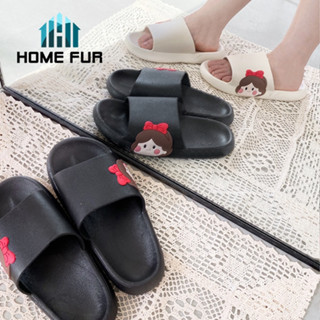 Home Fur รองเท้าแตะแบบสวมลายเด็กผู้หญิง แฟชั่นเกาหลี รองเท้าลำลอง ใส่แล้วน่ารัก