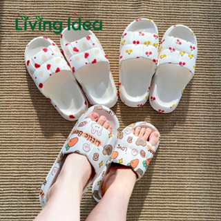 Living Idea  รองเท้าแตะแฟชั่นสไตล์เกาหลี ลายน่ารักแบบตะโกน พื้นนุ่ม ใส่สบาย