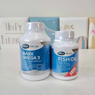 (ยกแพ๊ก!!) Maxx Omega 3 60 capsules FREE!! Fish Oil 1000 mg 30 capsules MEGA We Care  แมกซ์ โอเมก้า 3 ขวดบรรจุ 60 แคปซูล