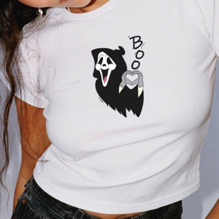 🎃Halloween x Scream👻 เสื้อ babytee สกรีนลายต้อนรับเทศกาลฮาโลวีน เนื้อผ้านุ่มใส่สบาย พอดีตัวเหมือนเดิม