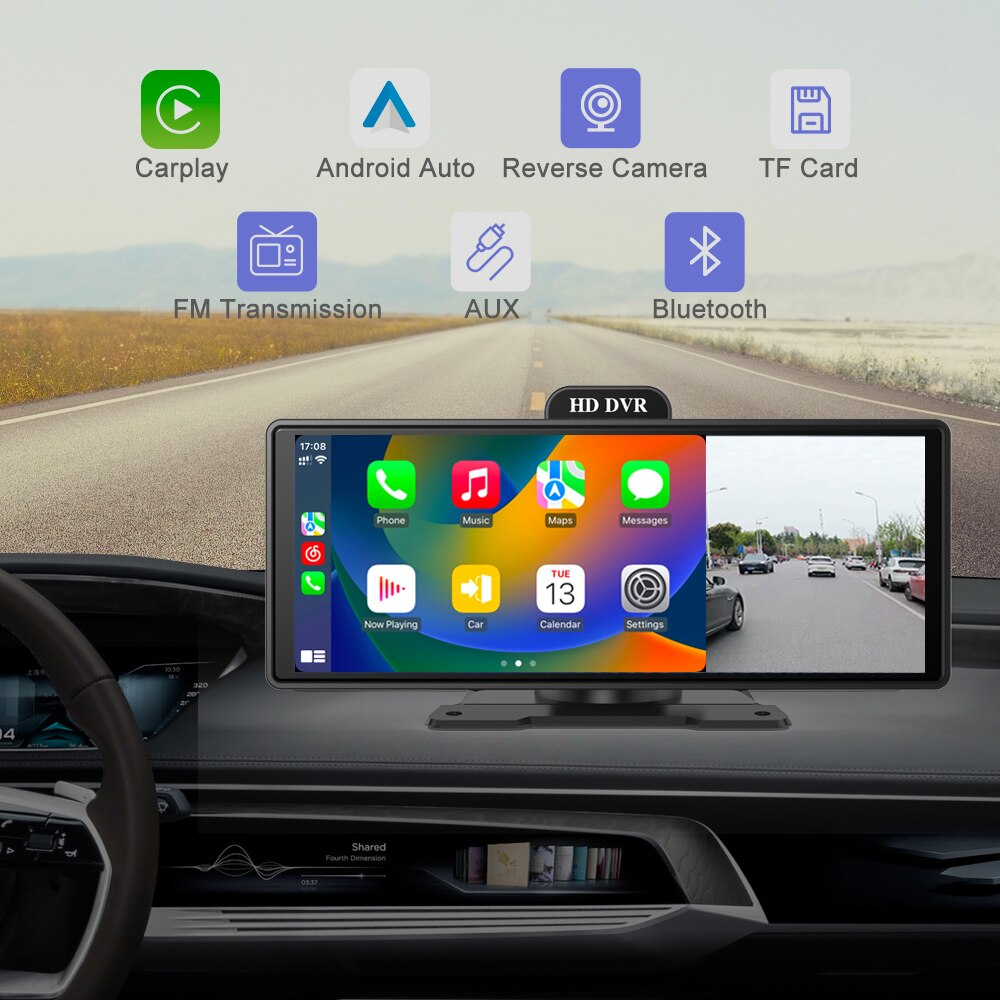 CL1056SCP Apple CarPlay & Android Auto  10.26 นิ้ว（พร้อมกล้องบันทึก ）กล้องไร้สาย 2k สำหรับรถยนต์  กล้องติดรถยนต์ - รูปที่ 3