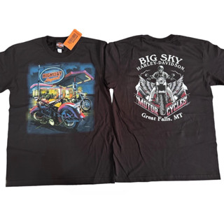 Harley Davidson (S-XL) นำเข้าจาก อเมริกา ของแท้ เสื้อยืดคอกลมผู้ชาย แขนสั้น