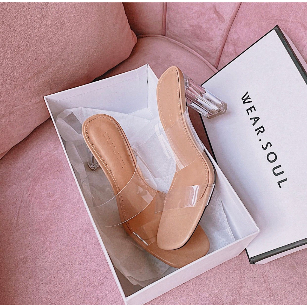 [พร้อมส่ง] WEAR.SOUL #S360 Clear Heels 3.5 Inch รองเท้าส้นสูง สายใส