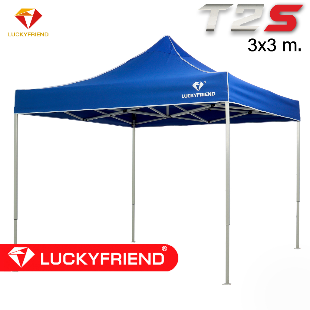 [ใส่โค้ดRG690IXH ลด130บาท] LUCKYFRIEND เต็นท์พับ เต็นท์ รุ่น T2S 6 ขนาด ผ้าใบ 700D ผ้าใบ 8 สี กันน้ำ