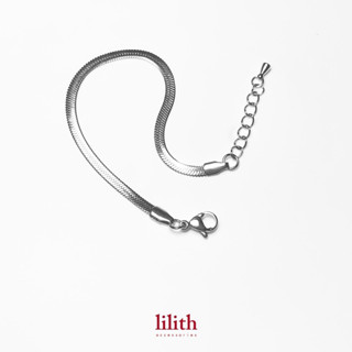 Lilith- Stainless Steel Herringbone Bracelet, Flat Snake Chain Bracelet