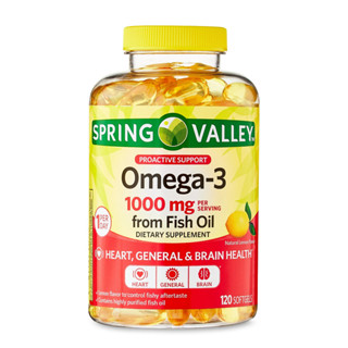 น้ำมันปลา DHA 310มก. EPA 645มก. Spring Valley Omega-3 from Fish Oil 1000 mg, 120 count