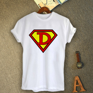 เสื้อยืดอักษรภาษาอังกฤษ ตัว D Superman