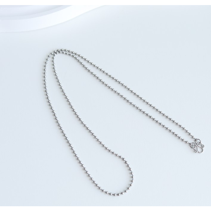 (จัดส่งไว เคลมฟรี) สร้อยคอสแตนเลสแท้ | Stainless Steel Necklace | 不锈钢项链 (ลายเม็ดไข่ปลากลม)