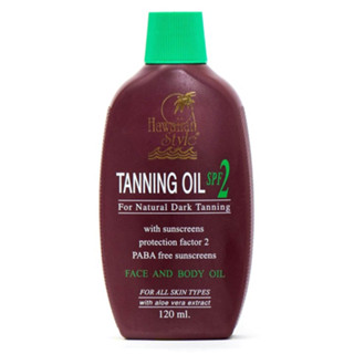 HAWAIIAN STYLE TANNING OIL SPF2 ฮาวายเอียน สไตล์ แทนนิ่ง ออย น้ำมันทากันแดด 120ml.