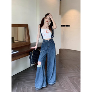 Manyjeans Overalls เอี๊ยมกางเกงขายาวเอวสูง(สินค้าพร้อมส่งในไทย)