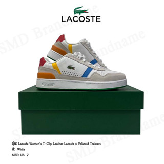 Lacoste รองเท้าผ้าใบ รุ่น Lacoste Womens T-Clip Leather Lacoste x Polaroid Trainers Code: 7-41SFA0117082