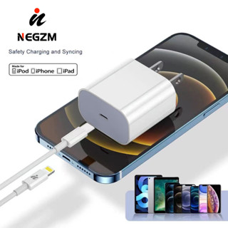 NEGZMสายชาร์จ pd 20w 3Aหัวชาร์จ pd 20w ประเภท C type c to L สำหรับ ip i6 i7 i8 x xr i11 i12 i13 i14พร้อมกล่อง ประกัน1ปี