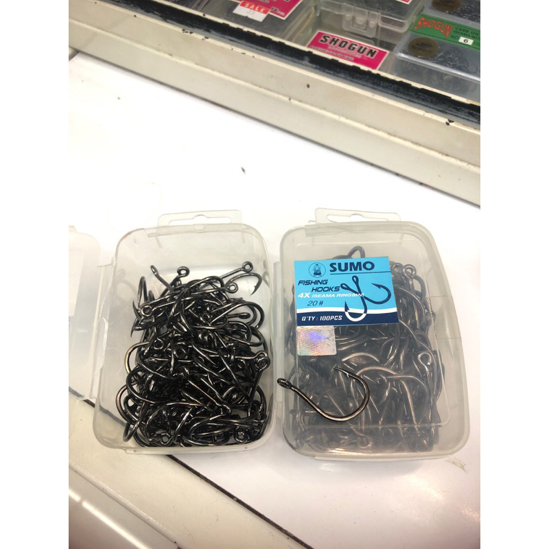 [โค้ด DDLS25 ลด 105.-] ตัวเบ็ด SUMO FISHIHG HOOKS 4X เป็นกล่องสีฟ้า ขนาดใหญ่ เบอร์ 11-20 จำนวนตัว 100 ตัว / กล่อง