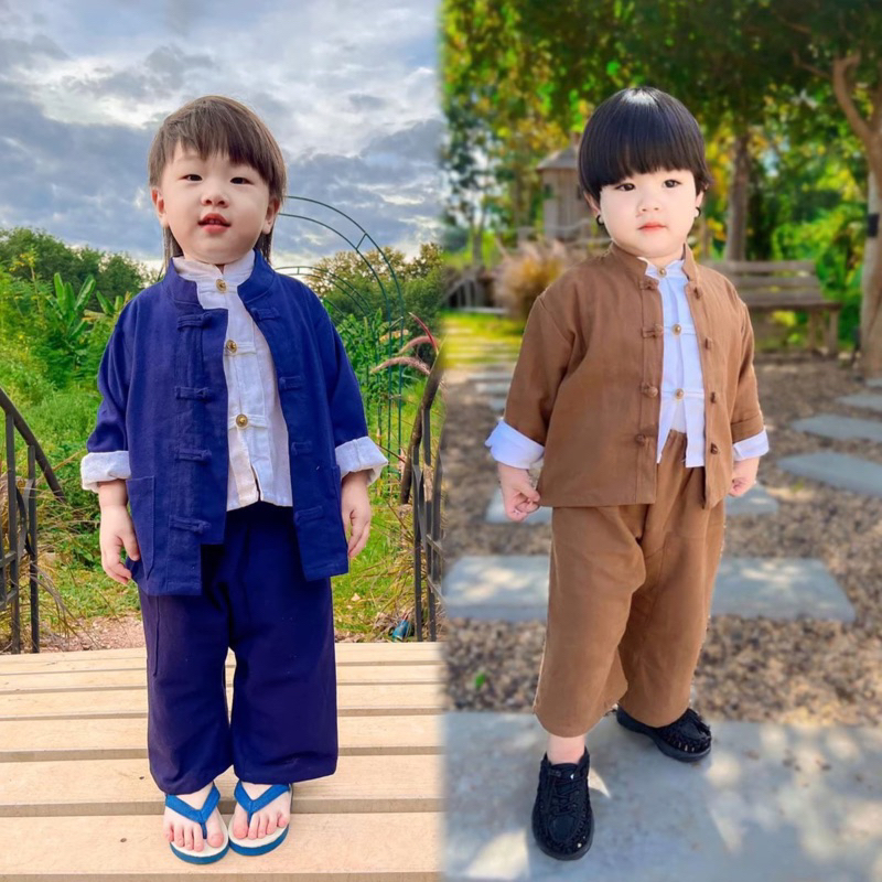 (รหัสTV)ชุดพื้นเมืองเด็กชาย ชุดอ้ายหมอทรัพย์กาสะลอง ชุดภาคเหนือ ชุดชาวเหนือ