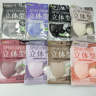 ISDG(พร้อมส่ง）SPUN MASKญี่ปุ่น มาส์กหน้าผ้าสปันป้องกันฝุ่น แพค 7ชิ้น แพ็คเกจส่วนตัว ทรง3D